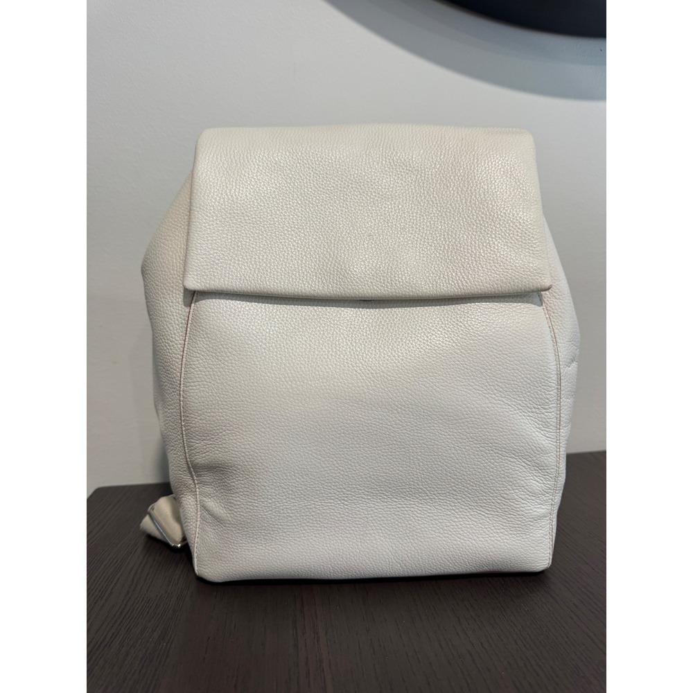 Nordstrom Pebbled Leather Flap Backpack Women OS Off White Minimalist Chic‎